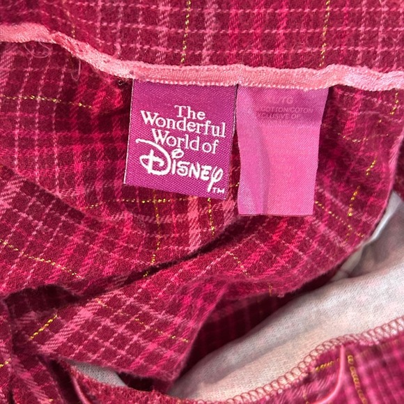 Vintage Disney Winnie the Pooh Flannel Pajama Set Hot Pink Plaid Size M-L Check - Picture 11 of 11